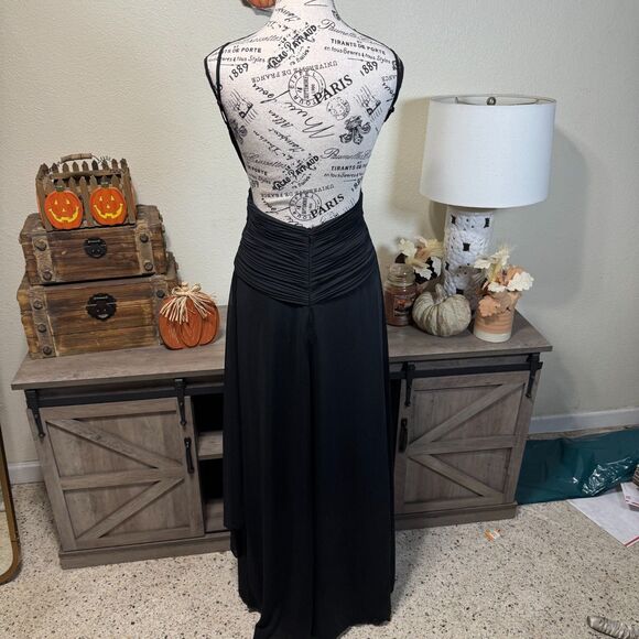 VTG BCBG Maxazria Ruched Criss Cross Bodice Maxi Evening Gown Sz S Y2K Backless - Picture 5 of 9